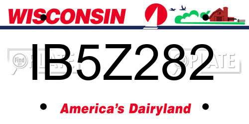 IB5Z282 Wisconsin License Plate
