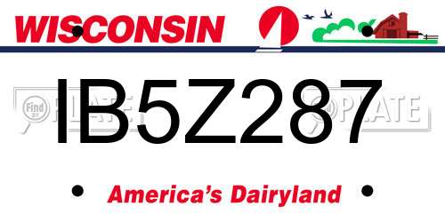 IB5Z287 Wisconsin License Plate