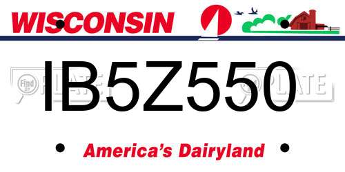 IB5Z550 Wisconsin License Plate
