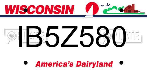 IB5Z580 Wisconsin License Plate