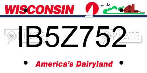 IB5Z752 Wisconsin License Plate
