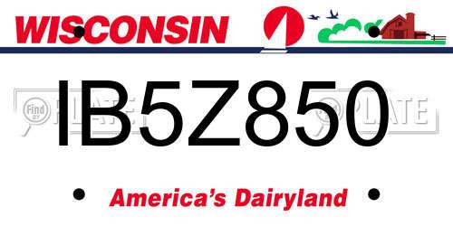 IB5Z850 Wisconsin License Plate