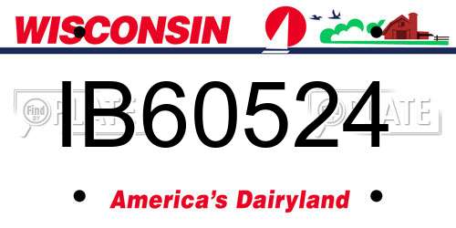 IB60524 Wisconsin License Plate