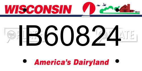IB60824 Wisconsin License Plate