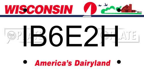 IB6E2H Wisconsin License Plate