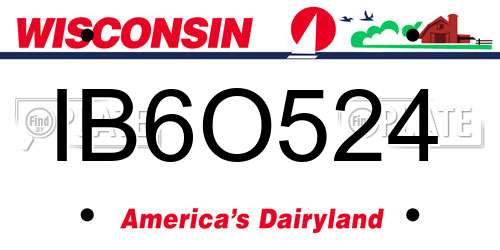 IB6O524 Wisconsin License Plate