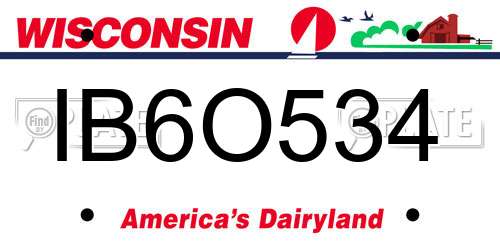 IB6O534 Wisconsin License Plate