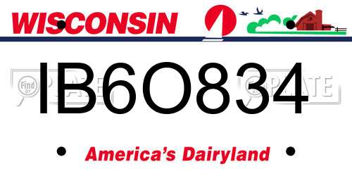 IB6O834 Wisconsin License Plate