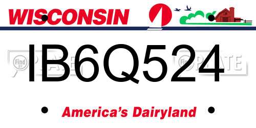IB6Q524 Wisconsin License Plate