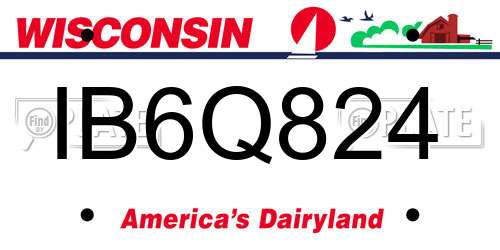 IB6Q824 Wisconsin License Plate