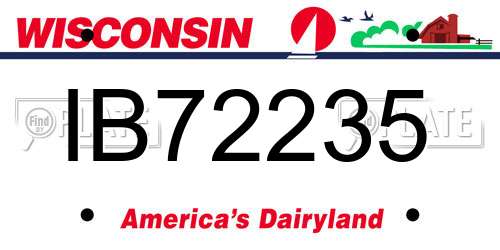 IB72235 Wisconsin License Plate