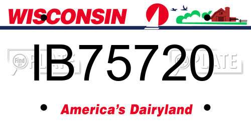 IB75720 Wisconsin License Plate