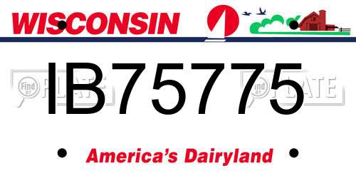 IB75775 Wisconsin License Plate