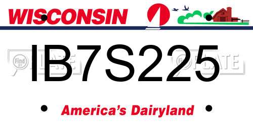IB7S225 Wisconsin License Plate