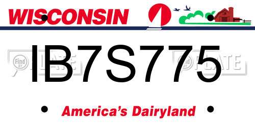 IB7S775 Wisconsin License Plate