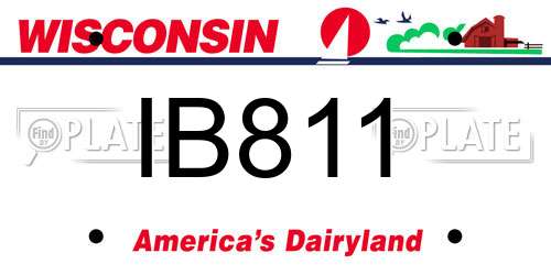 IB811 Wisconsin License Plate