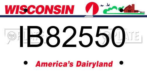IB82550 Wisconsin License Plate
