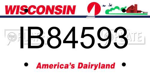 IB84593 Wisconsin License Plate