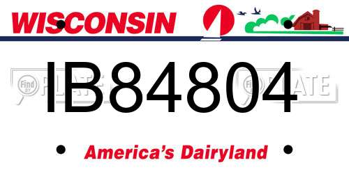 IB84804 Wisconsin License Plate