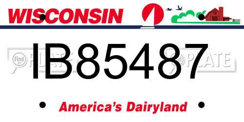 IB85487 Wisconsin License Plate