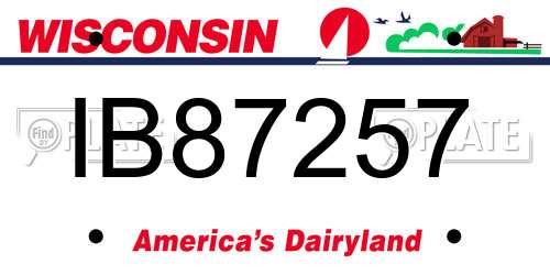 IB87257 Wisconsin License Plate