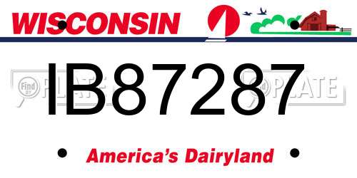 IB87287 Wisconsin License Plate