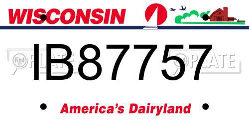 IB87757 Wisconsin License Plate