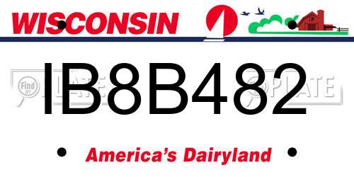 IB8B482 Wisconsin License Plate