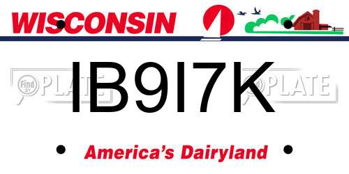 IB9I7K Wisconsin License Plate
