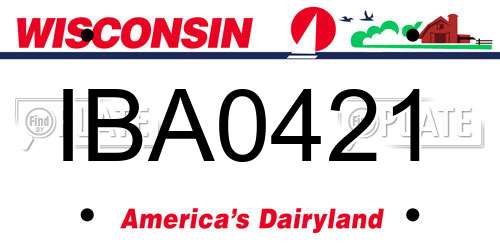 IBA0421 Wisconsin License Plate