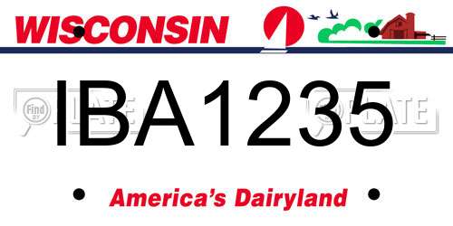 IBA1235 Wisconsin License Plate