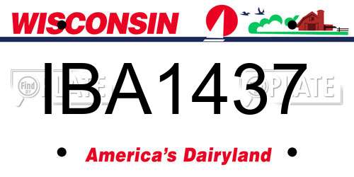 IBA1437 Wisconsin License Plate