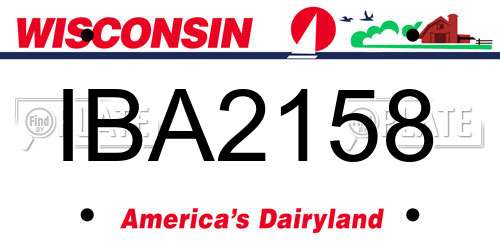 IBA2158 Wisconsin License Plate