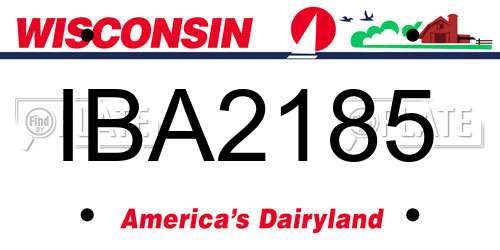 IBA2185 Wisconsin License Plate
