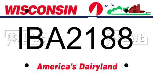 IBA2188 Wisconsin License Plate