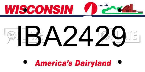 IBA2429 Wisconsin License Plate