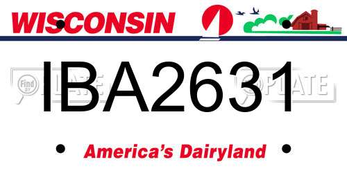 IBA2631 Wisconsin License Plate