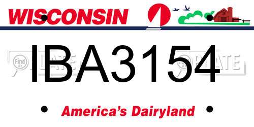 IBA3154 Wisconsin License Plate