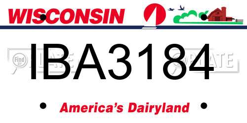 IBA3184 Wisconsin License Plate