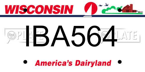 IBA564 Wisconsin License Plate