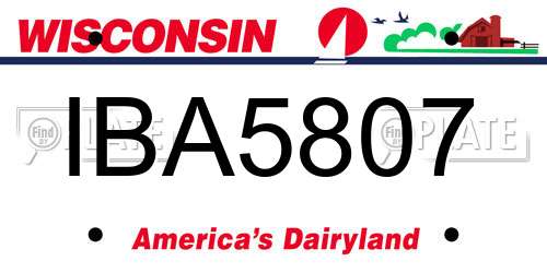 IBA5807 Wisconsin License Plate