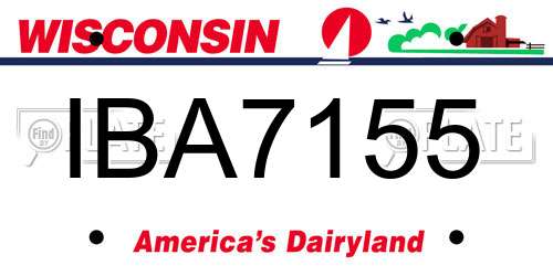 IBA7155 Wisconsin License Plate