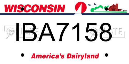 IBA7158 Wisconsin License Plate