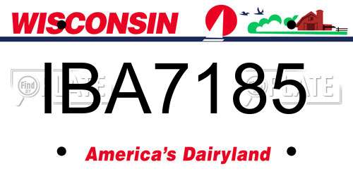 IBA7185 Wisconsin License Plate