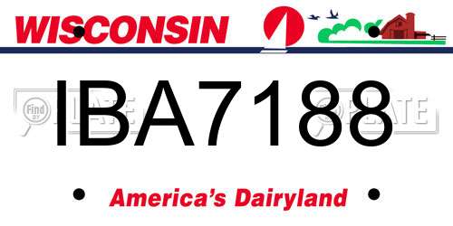 IBA7188 Wisconsin License Plate