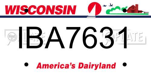 IBA7631 Wisconsin License Plate