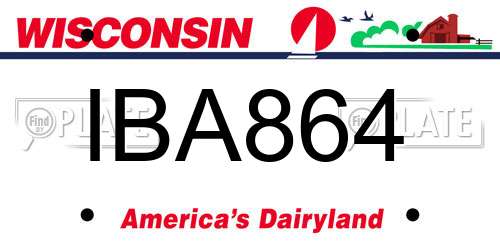 IBA864 Wisconsin License Plate