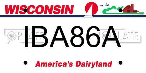 IBA86A Wisconsin License Plate
