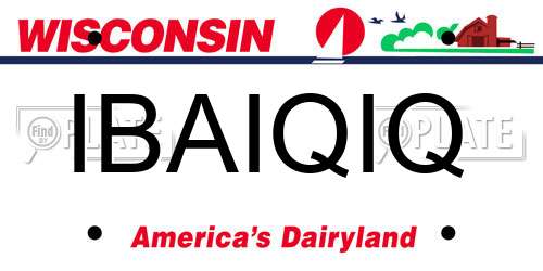 IBAIQIQ Wisconsin License Plate
