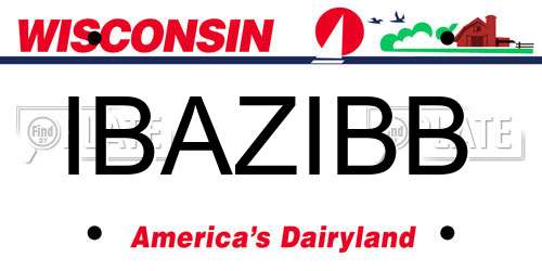 IBAZIBB Wisconsin License Plate